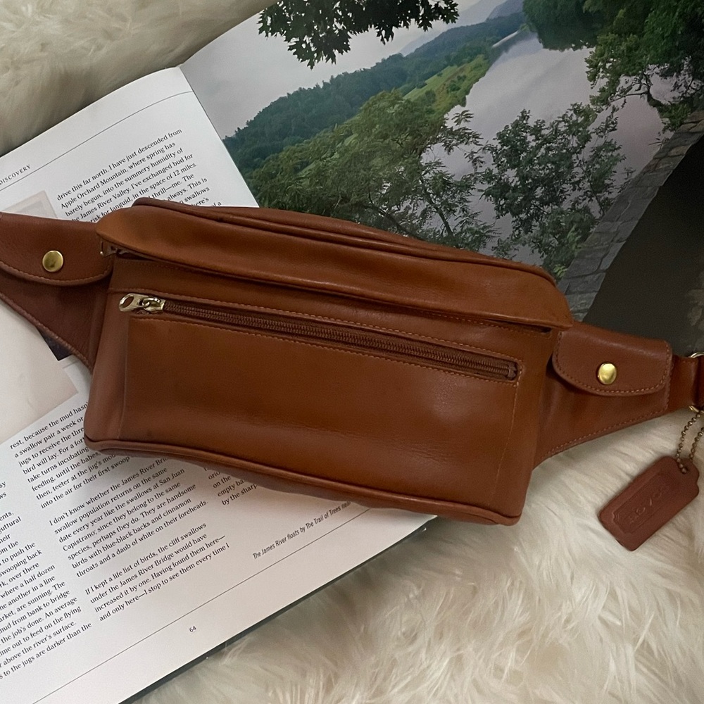 🌿HP✨Vintage COACH Waist Pouch #506, British Tan